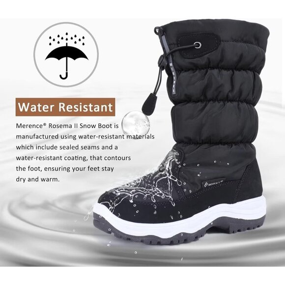 Women's Waterproof Winter Snow Boots Warm Faux Fur Lined Anti-Slip Cold Weather - Picture 4 of 6